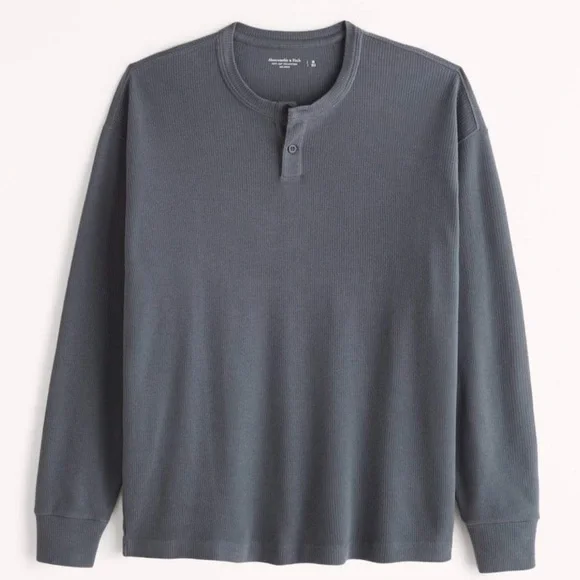 Abercrombie and Fitch Ribbed Thermal Henley size XL NWT - Picture 1 of 11